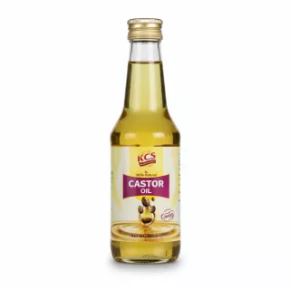 Bottle of KCS Castor Oil 100% Natural 250ml front label