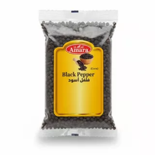 Packet of Amara brand black peppercorns