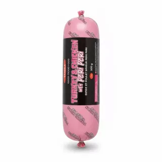 Tahira Turkey & Chicken Peri Peri packaged in pink and black casing