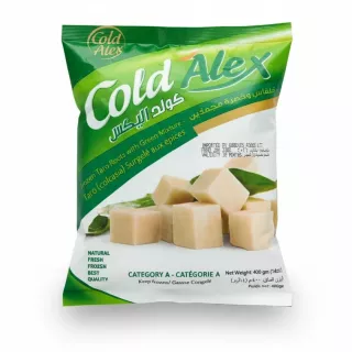 Cold Alex frozen taro roots with green mixture packaging front