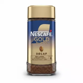 Nescafé Gold Blend Decaf instant coffee jar front view