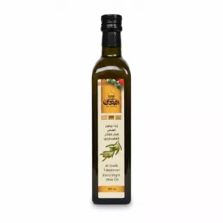 Bottle of Al Quds Palestinian Extra Virgin Olive Oil 500ml front label