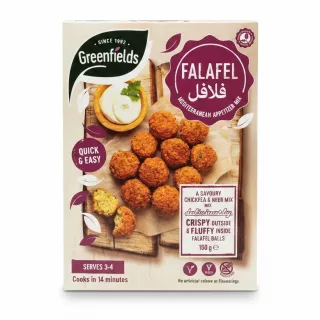 Greenfields falafel mix box front view with falafel balls image