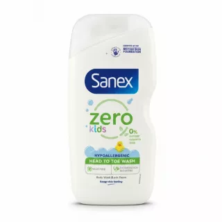 Sanex Zero Kids Hypoallergenic Head to Toe Wash bottle front view