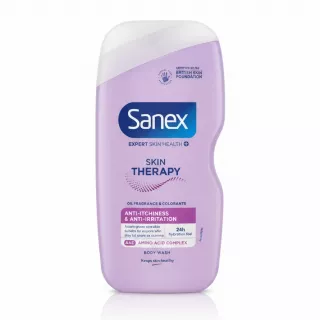 Sanex Skin Therapy anti-itchness body wash bottle front view