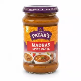 Patak's Madras Spice Paste jar nutrition and usage instructions