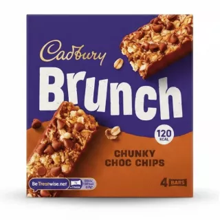 Cadbury Brunch Chunky Choc Chips snack bars box front