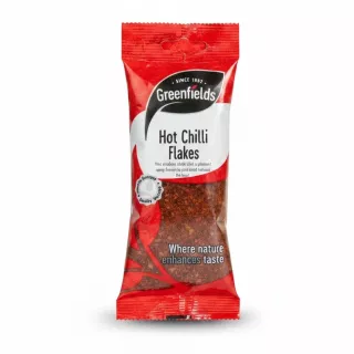 Greenfields Hot Chilli Flakes front packaging