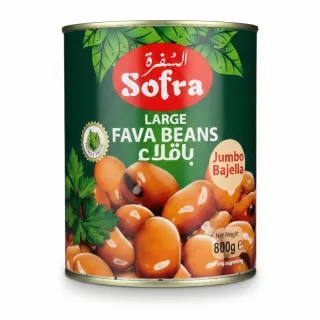 Sofra brand large fava beans canned product front label