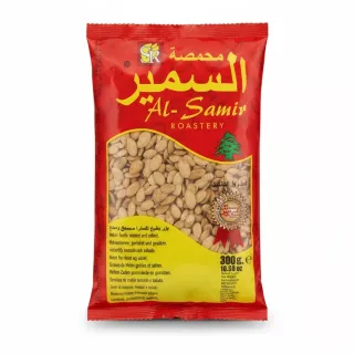 Pack of Al-Samir roasted and salted melon seeds in red and yellow packaging