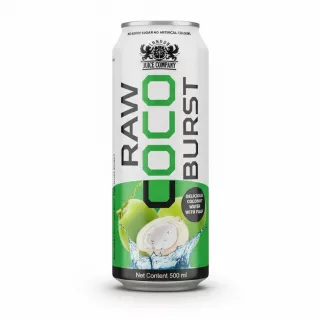 Can of London Juice Company Raw Coconut Burst coconut water with pulp