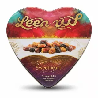 Leen Sweetheart Premium Dates heart-shaped tin closed