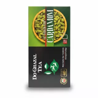 Do Ghazal black tea with cardamom box front view with price label