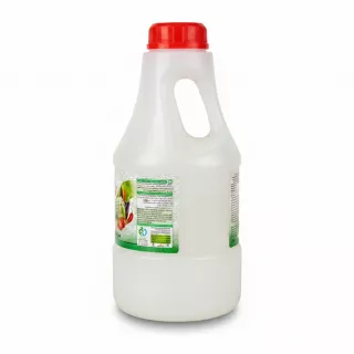 Side view of 1&1 white distilled vinegar bottle showing label details