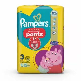 Pampers Premium Protection Pants Size 3 package with Peppa Pig design