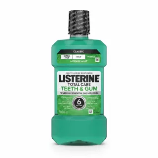 Front view of Listerine Total Care Intense Mint Mouthwash 500ml bottle