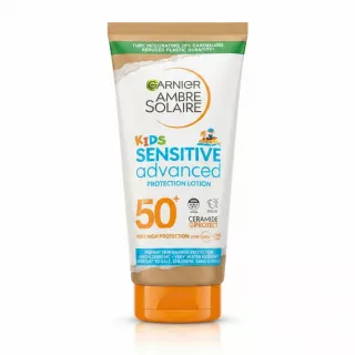 Garnier Ambre Solaire Kids Sensitive SPF 50+ sun protection lotion front