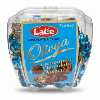 Lale Olivya Compound Chocolate Assorted container with blue label