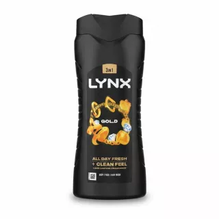 Lynx Gold 3-in-1 body face hair wash black bottle