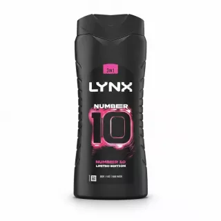 Lynx Number 10 3-in-1 body face and hair wash bottle front
