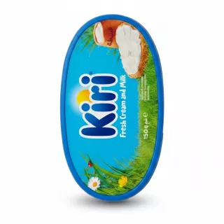 Kiri fresh cream and milk cheese spread in blue container