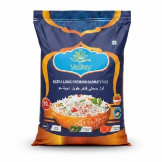 Valley Extra Long Premium Basmati Rice 10kg front bag