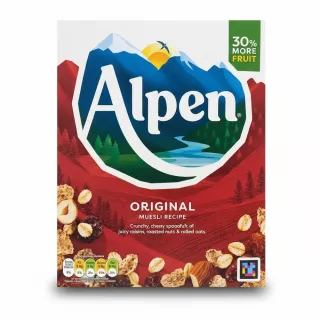Box of Alpen Original Muesli with fruit and nuts displayed