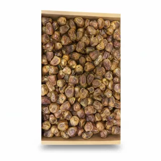 Box of Ajwa Premium Dates with wrinkled brown skin
