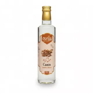 Bottle of Donya Cumin Distilled Water with golden cap