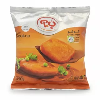Pack of Kookoo frozen cooked potato patties in orange packaging