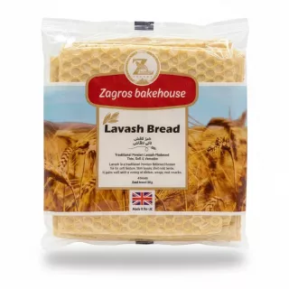 Pack of Zagros Bakehouse Lavash Bread showing front packaging with product name and wheat imagery