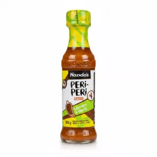 Bottle of Nando's Peri-Peri Lemon & Herb Sauce front view