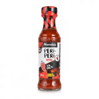 Nando's Peri-Peri Sauce XX Hot bottle front view