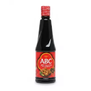 ABC Sweet Soy Sauce Kecap Manis 275ml bottle front view held in hand