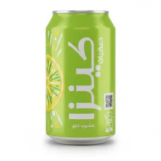 bright green can of Kinza Citrus carbonated drink