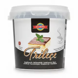 Front view of Kelmendi caramel sauce for Trilece