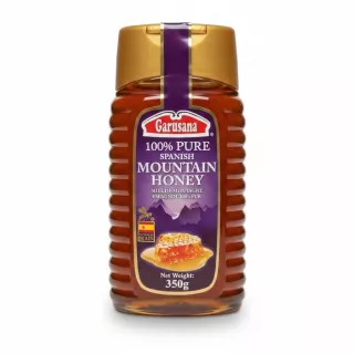 Garusana 100% Pure Spanish Mountain Honey 350g squeeze bottle front label