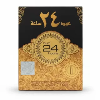 Oud 24 Hours Eau De Parfum elegant black and gold box front view