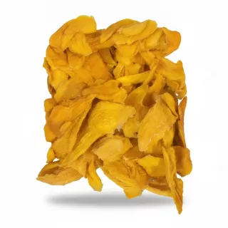 close-up of premium dried mango slices