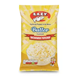 Eazy Pop microwave popcorn butter flavour pack front