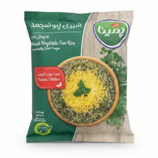 Package of Pamina Mixed Vegetable for Rice with fresh herbs picture on front