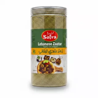 Sofra Lebanese Zaatar container front label showing thyme with sesame seasoning