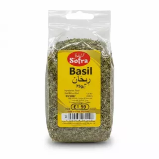 Packet of Sofra dried basil leaves 75g