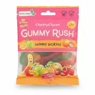 CheeryChews Gummy Rush Gummy Worms packaging front