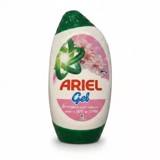 Bottle of Ariel Gel Cherry Blossom laundry detergent