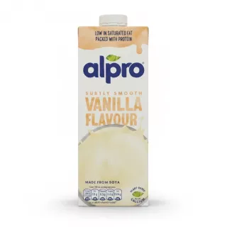 Alpro vanilla flavour soya drink carton front