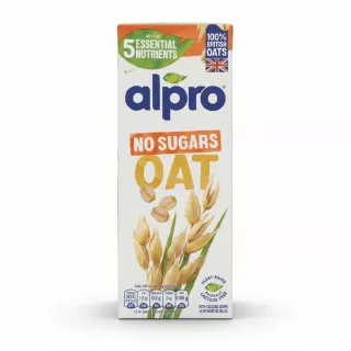 Alpro No Sugars Oat Drink carton front view
