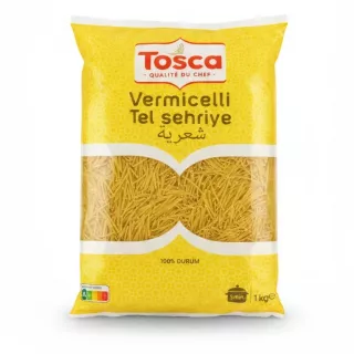 Pack of Tosca Vermicelli pasta in yellow packaging