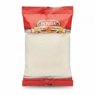 Front view of Persia Coconut Powder 125g pack filled with finely grated white coconut