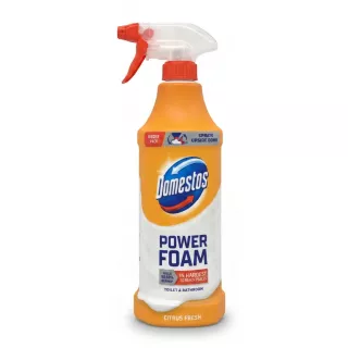 Domestos Power Foam Citrus Fresh toilet and bathroom cleaner spray bottle front view